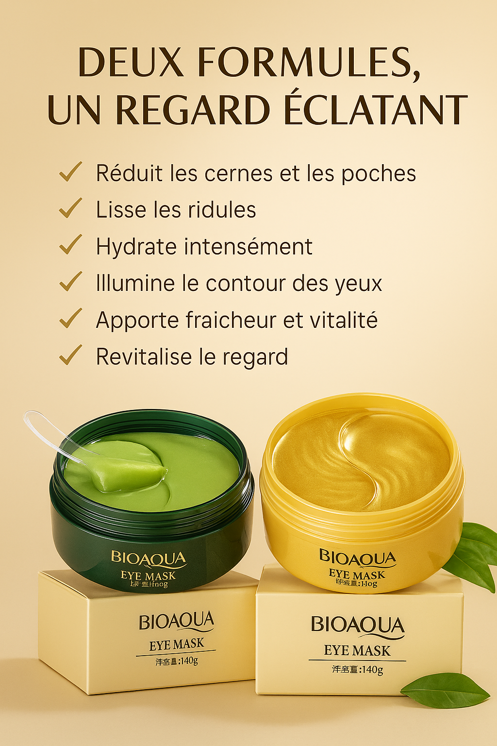 Patchs Regard d’Or 24K — Hydratation & Éclat Instantané 👁✨